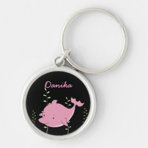 Pink Dolphin Girls Name Keyring Keychain Gift