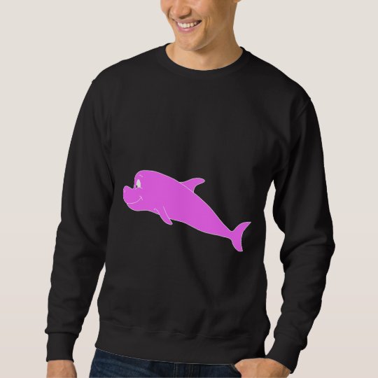 Pink Dolphin on Black. Sweatshirt