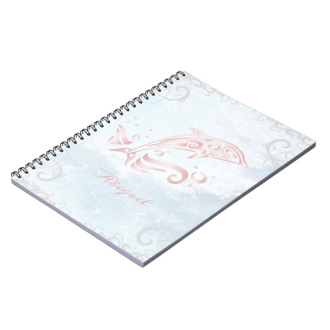 Pink Dolphin Personalized Notebook (Left Side)