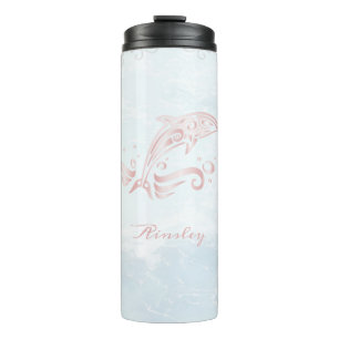 Pink Dolphin Personalized Thermal Tumbler