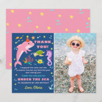 Pink Dolphin Under The Sea Girl Birthday Photo