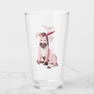 Pink Donkey Fun Child Glass - Painting