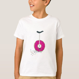 Pink Donut Wheel Unicycle with Colorful Sprinkles T-Shirt