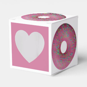 Pink donut with sprinkles favor box