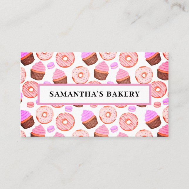 Pink Donuts Cupcakes Bakou Carte de visite (Devant)