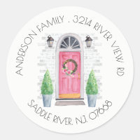 Pink Door | New Home Address Label Sticker