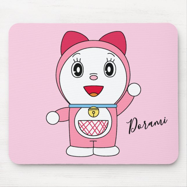 Pink Doraemi Doraemon Anime Fanart Mouse Pad (Front)