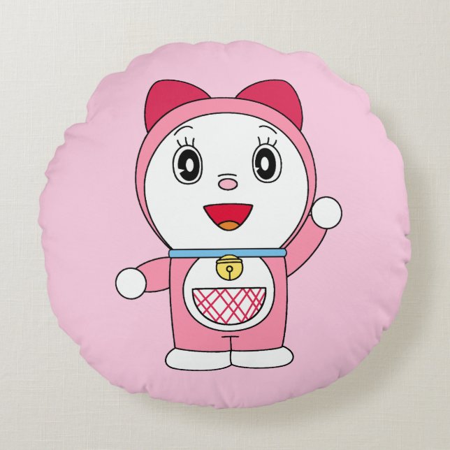 Pink Doraemi Doraemon Anime Fanart Round Pillow (Front)