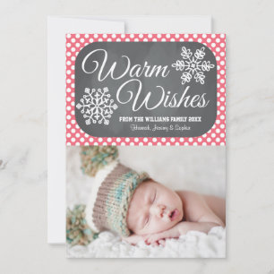 Pink Dot Chalkboard Snowflake Carte photo de vacan