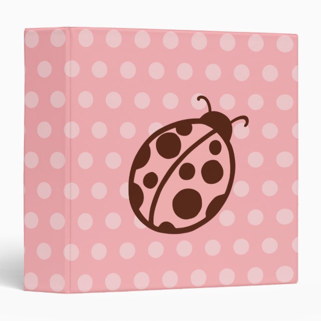 Pink Dot Ladybug Scrapbook Binder (Front/Spine)