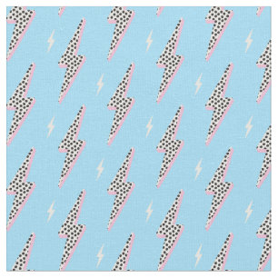 Pink dot lightning bolt fabric