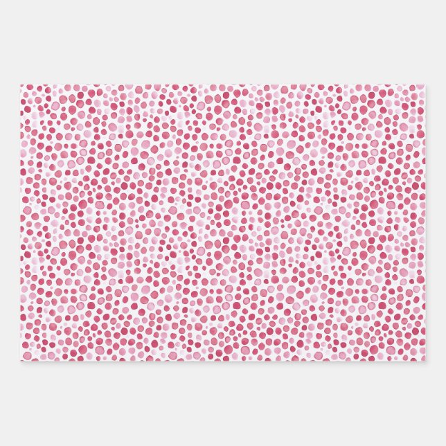 Pink Dots and Checkered Pattern Gift Wrap Design (Front 2)