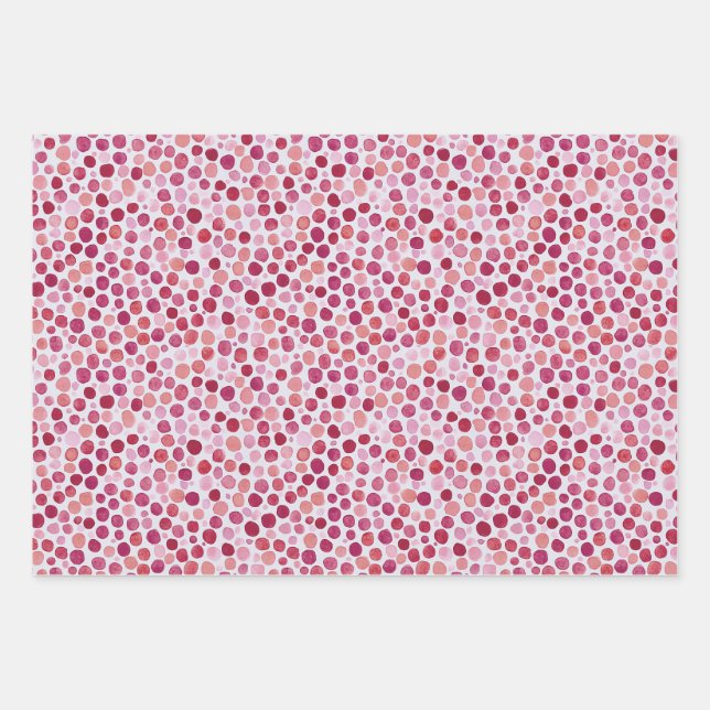 Pink Dots and Chequered Pattern Gift Wrap Design (Front 3)