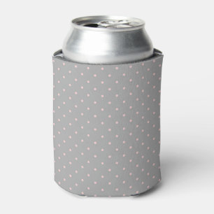 Pink Dots Girly Feminine Circles Happy Easter Grey Can Cooler