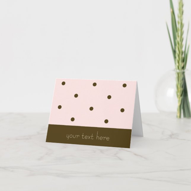 Pink Dots Note Card (Customizable) (Front)