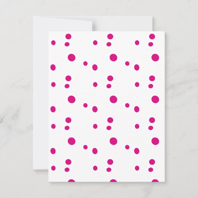 Pink dots on white love valentines card (Front)