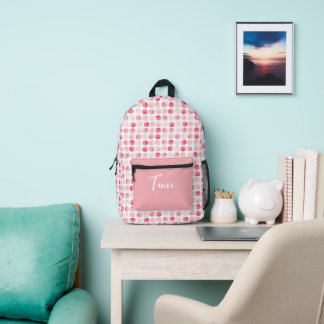Pink Dots Personalized  Printed Backpack