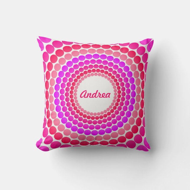 Pink Dots Throw Pillow (Front)