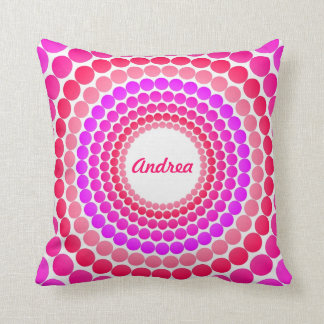 Pink Dots Throw Pillow