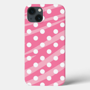 Pink Dots Zebra Print iPhone 13 Case