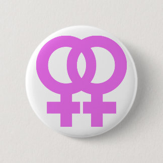 Pink Double Female Symbol 2 Inch Round Button
