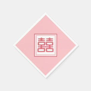 Pink Double Happiness - Square Napkin