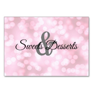 Pink double sided Sweets Wedding Table Sign Table Number