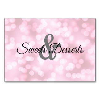 Pink double sided Sweets Wedding Table Sign Table Number