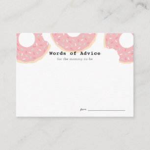 Pink Doughnut Baby Shower Advice Cards