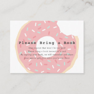 Pink Doughnut Baby Shower Please Bring a Book Enclosure Card