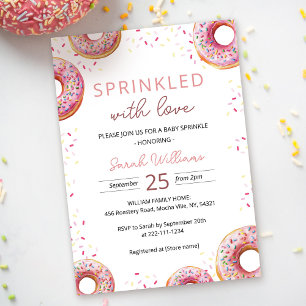 Pink Doughnut Baby Sprinkle Shower Invitation