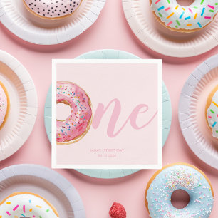  Pink Doughnut Birthday Napkin
