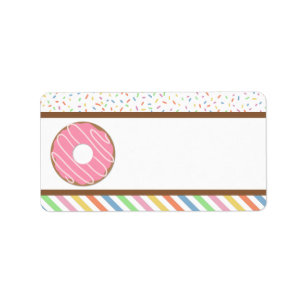 Pink Doughnut Birthday Party Label
