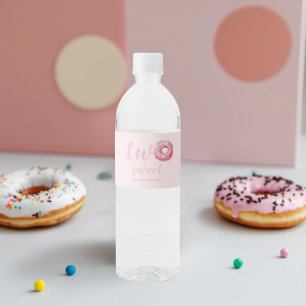 Pink Doughnut Birthday Water Bottle Label