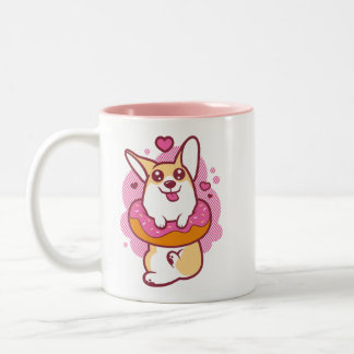 Pink Doughnut Corgi Mug