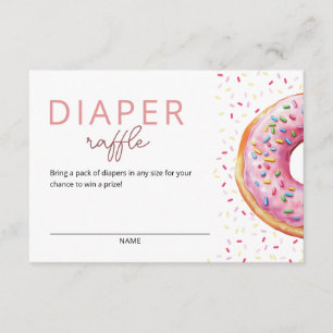 Pink Doughnut Diaper Raffle Enclosure Card