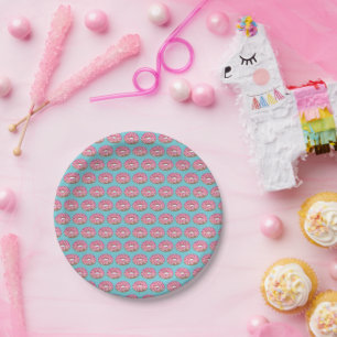 Pink Doughnut Doughnut Birthday Party Breakfast Paper Plate