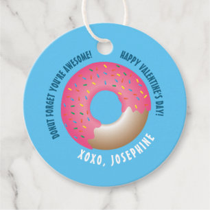 Pink Doughnut Forget You're Awesome Valentine's da Favour Tags