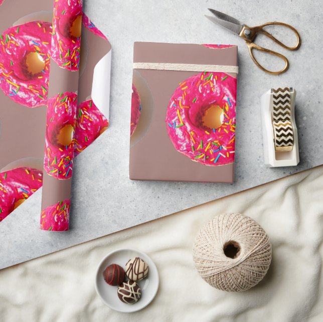Pink Doughnut Matte Wrapping Paper (Crafts)