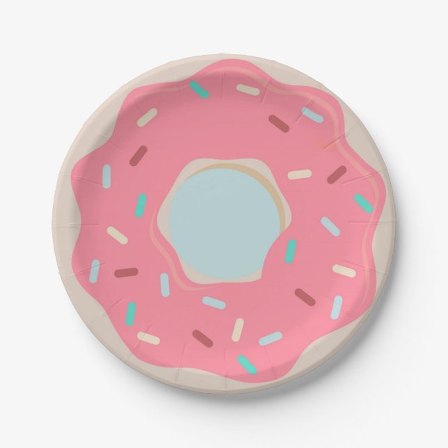 Pink Doughnut Party Plate (Front)