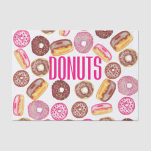 Pink Doughnut Typography and Watercolor Cute Tissue Paper