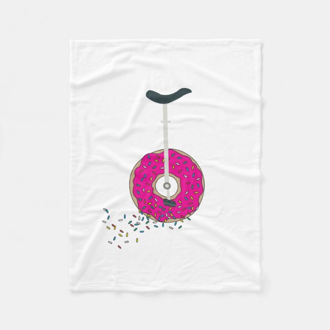 Pink Doughnut Wheel Unicycle with Colourful Sprink Fleece Blanket (Front)