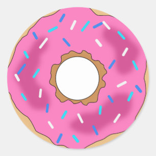 Pink Doughnut with sprinkles stickers