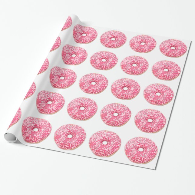 Pink Doughnut Wrapping Paper (Unrolled)