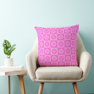Pink Doughnuts Assorted On Pink Throw Pillow