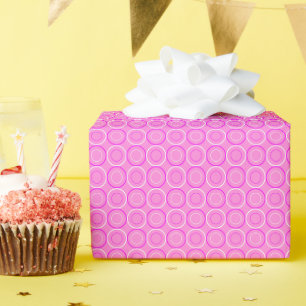 Pink Doughnuts Assorted On Pink Wrapping Paper
