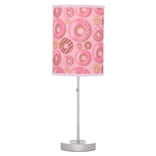 Pink Doughnuts Assorted Pattern Table Lamp