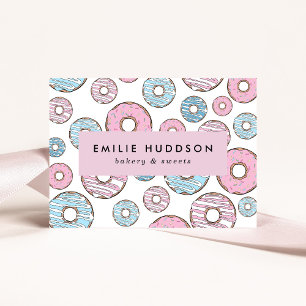 Pink Doughnuts, Blue Doughnuts, Cake Shop, Pastry Business Card