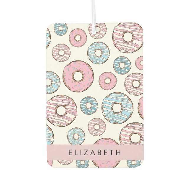 Pink Doughnuts, Blue Doughnuts, Sprinkles, Your Na Air Freshener (Front)