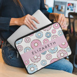 Pink Doughnuts, Blue Doughnuts, Sprinkles, Your Na Laptop Sleeve<br><div class="desc">Cute,  fun and adorable pattern with pink and blue doughnuts. Modern and trendy gift,  perfect for the doughnut lover in your life. Personalize by adding your name,  nickname,  monogram or initials.</div>